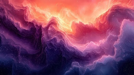 Wall Mural - vibrant cosmic clouds in hues of pink and purple, evking a sense of wonder andtranquility, perfect f