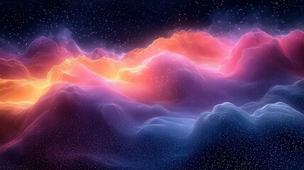 Wall Mural - vibrant cosmic clouds illuminated by ethereal light,creating a mesmerizing celstial landscape perfec