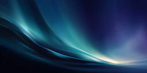Wall Mural - A dark aurora inspired background with soft blue wavy lines that is soothing to the eyes.