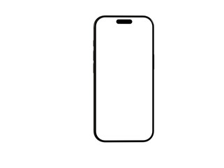 Clean outline illustration of a modern smartphone. Perfect for app presentations, website designs, and tech projects.