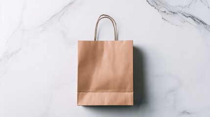 Shopping bag isolated on marble for easy use, suitable for advertisement, poster, or digital content