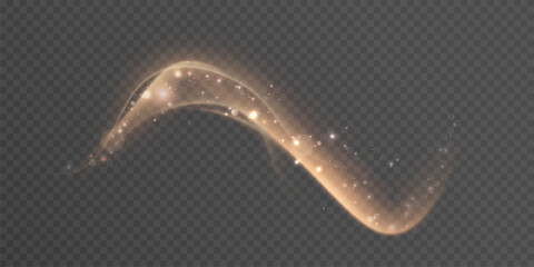Wall Mural - golden magic comet light effect with lots of sparkling bokke and shimmering light effects. magic gol