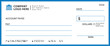© bibin - Blank check template with light-blue border and white background. Features fields for logo, payee, amount, date, and signature. Modern, clean, corporate design for financial use.