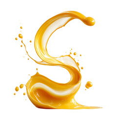 Wall Mural - Dynamic liquid formation showcasing swirling movement with an illuminated effect on transparent