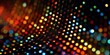 © Serjio - Diseño digital de una red de puntos brillantes que crea un efecto lumínico colorido en un fondo oscuro