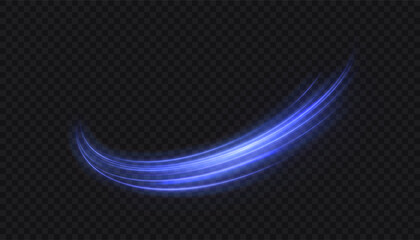 Wall Mural - light swirl trail of bright blue glowing lines with magical light effect. glow effect for game inter