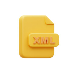 3d render of an xml file icon isolated on white background 