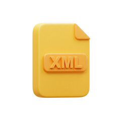 3d render of an xml file icon isolated on white background 