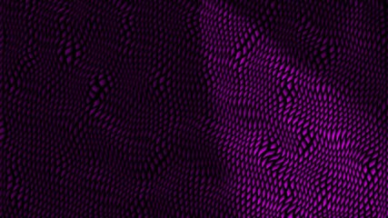 Wall Mural - Purple abstract geometric wave pattern with moving grid texture and futuristic digital motion background