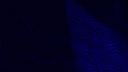 Wall Mural - Abstract blue geometric wave pattern with moving grid texture and futuristic digital motion background