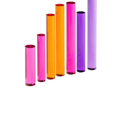 Wall Mural - Colorful glowing tubes isolated on transparent background