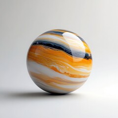 Wall Mural - Swirled Patterned Sphere on White Background
