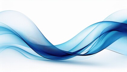 Wall Mural - flowing blue wave lines with translucent gradient curves on white background for elegant digital des