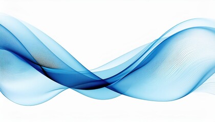 Wall Mural - flowing blue wave lines with translucent gradient curves on white background for elegant digital des