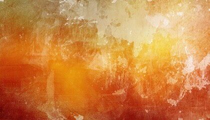 Wall Mural - warm abstract orange and yellow textured background with brush strokes and grunge paint effect for creative design or artistic backdrop