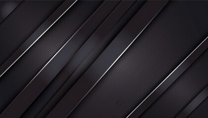 Wall Mural - sleek black metallic diagonal lines with glossy reflective stripes modern luxury background for tech