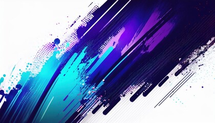 Wall Mural - vibrant digital abstract with blue and purple paint stroke texture for modern background or creative