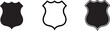 © MdSafi - Three variations of a shield shape with different outline styles