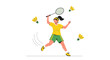 © Asep - Sporting Woman Engaged In A Dynamic Badminton Play Moment of Victory In Action