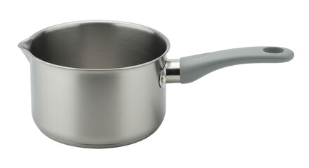 Isolated Stainless Steel Saucepan
