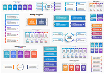 Wall Mural - collection of business infographic design template with options, steps or processes. can be used for