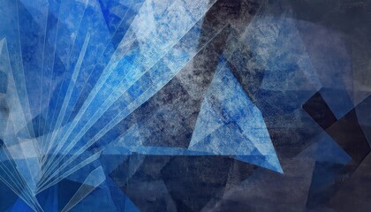 Wall Mural - deep layered abstract blue geometric texture with rough painted surface for modern digital backgroun