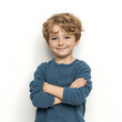© Welington Campelo  - A child showing pride, arms crossed with a confident smile, white background.