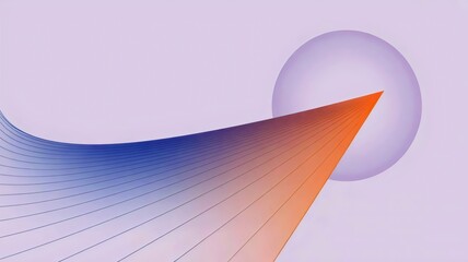Minimalist gradient lines shifting into golden straight line