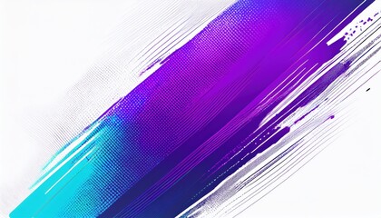 Wall Mural - vibrant turquoise and violet paint streak splatter with halftone gradient on white background for dy