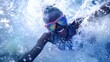 © Yonus - Joyful Woman Diving Underwater Splashing Water Summer Fun