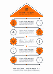 Wall Mural - modern infographic template with step-by-step layout. minimal chart in the form of an arrow pointing