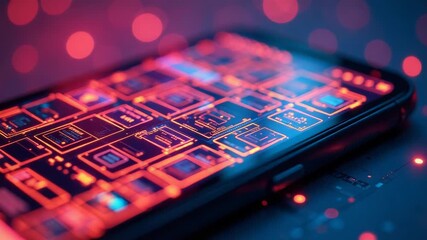 A close-up shot of a cell phone on a table, ideal for use in technology-related concepts or product displays