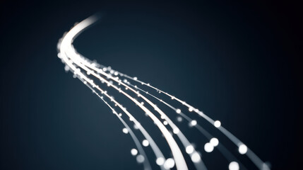 Wall Mural - mesmerizing abstract image featuring flowing light trails against dark background, creating sense of