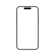 © Ankit - iPhone 16 or 17 Pro Max mobile phone smartphone device isolated mockup with camera on white background. Mobile phone blank screen template for advertisement, vector illustration