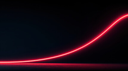 Wall Mural - vibrant red light curve gracefully arcs against dark background, creating striking visual contrast. 