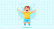 © Febrian - Joyful Child Playing With Bubbles: A Delightful, Appealing, Animated, Illustration