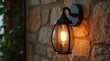 © Alex Pios - Smoky Wall Lamp with Stone Wall.