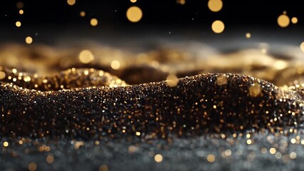 Golden glitter texture with bokeh lights