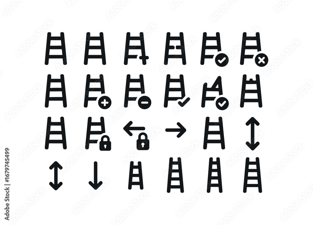 vector solid black filled icons Ladder (Basic) ladder icon ladder new ...