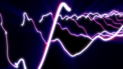 Wall Mural - looped energy waves from particles glowing bright magical abstract background