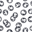 © guliy_art - Seamless vector pattern of viburnum berries. Berries of different sizes, hand-drawn in ink. The pattern is suitable for printing on fabric, for product packaging design. Vector illustration