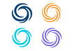 © Oliver - Abstract circle logo design set. Vector collection of spiral, swirl, vortex icons. Dynamic spinning round symbols for corporate identity, technology, business branding concept.