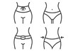 © Susann - Waist Icon Set with Editable Thin Stroke Lines, Vector Cartoon Illustration for Web, Books, Cards, and Apps, Transparent Background, Stylish Fashion and Body Silhouette Design