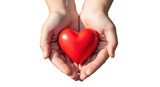 Isolated Red Heart in Hands
