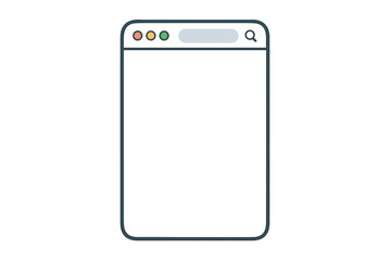 Browser window vector mockup for mobile device and website design. Blank web page template with search bar. Isolated internet browser frame for UI/UX interface concept.