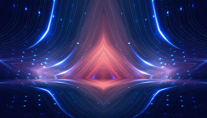 Wall Mural - abstract futuristic neon background, glow, light reflection.