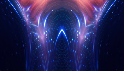 Wall Mural - abstract futuristic neon background, glow, light reflection.