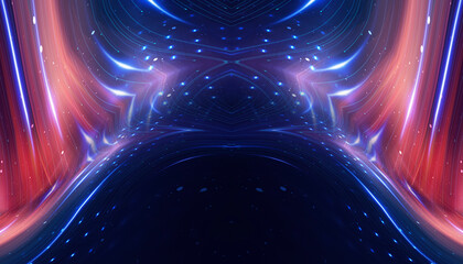 Wall Mural - abstract futuristic neon background, glow, light reflection.