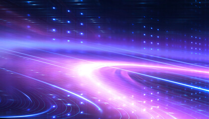 Wall Mural - abstract futuristic neon background, glow, light reflection.