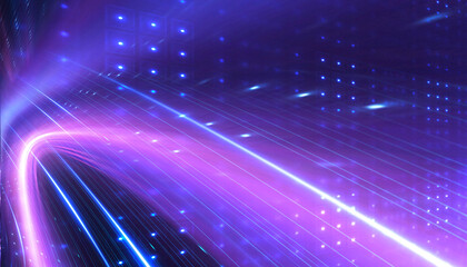 Wall Mural - abstract futuristic neon background, glow, light reflection.